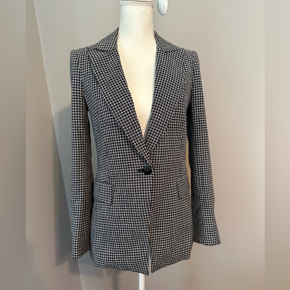 Women's Veronica Beard Long and Lean Dickey Jacket White/Black Size 0 NWT